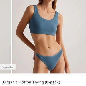 QUINCE 6 PACK ORGANIC COTTON THONG UNDERWEAR SIZE S NWT